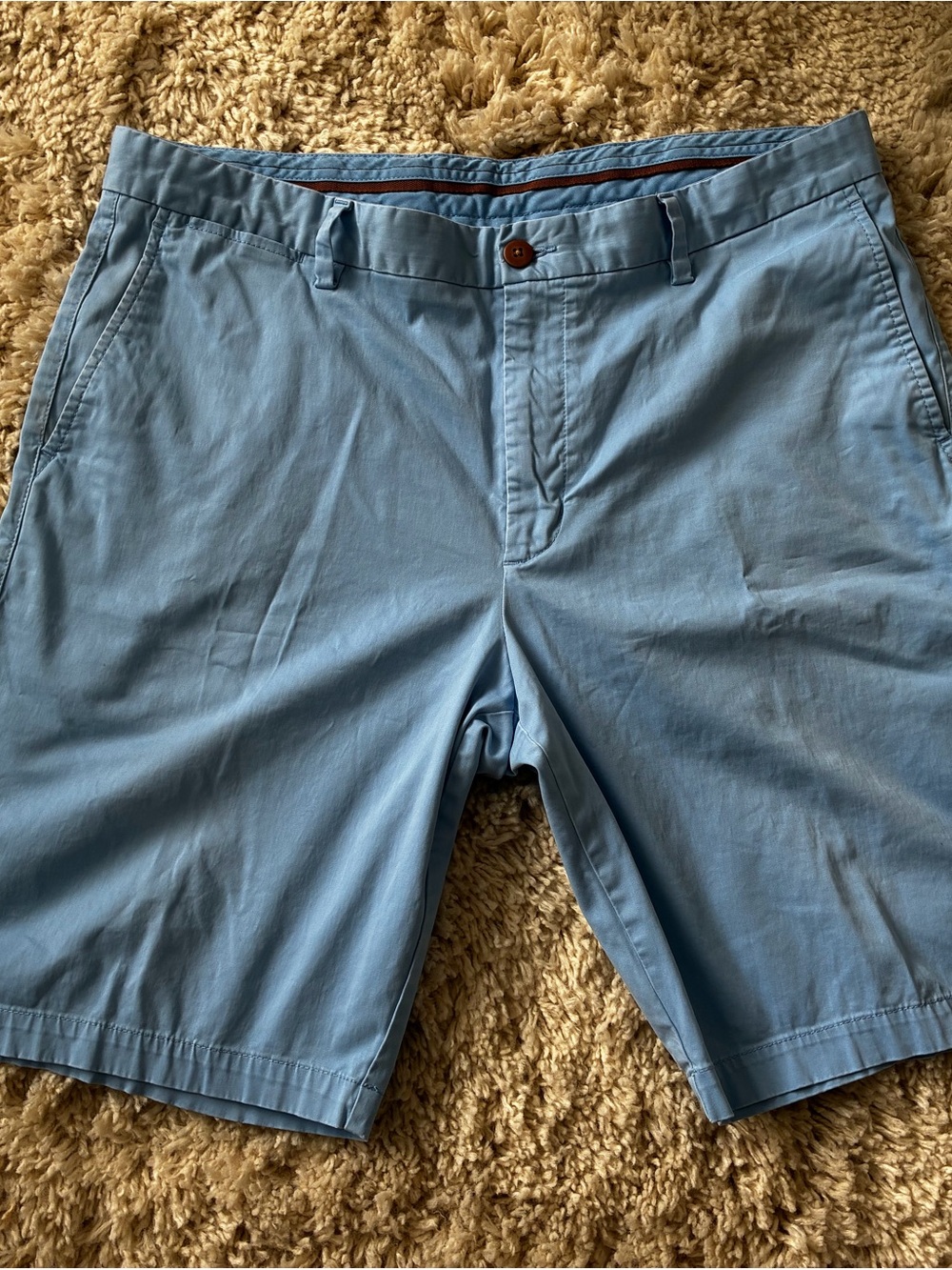 Tommy Bahama Light Blue Flat Front Cotton Shorts